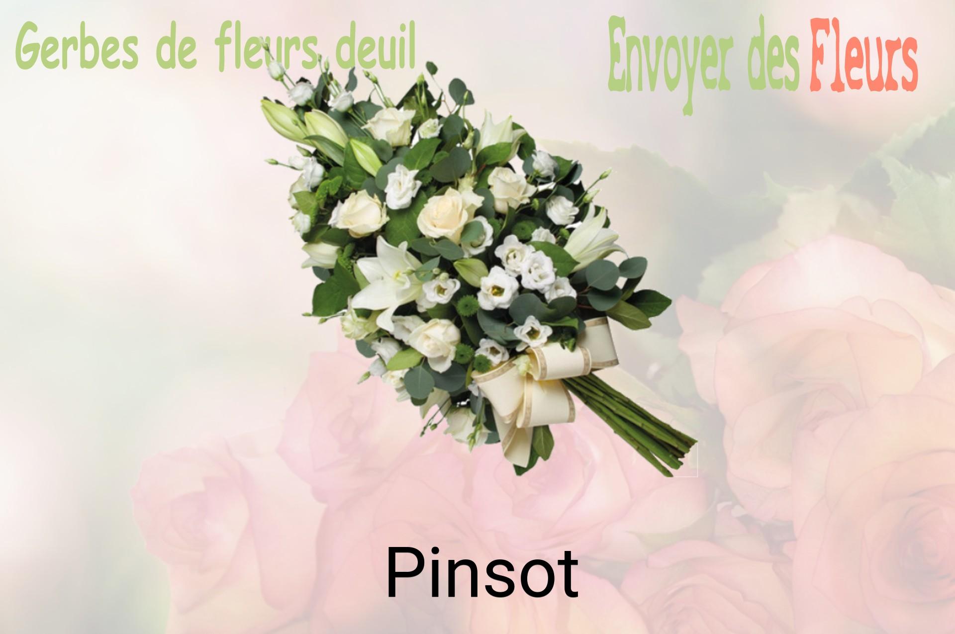 Gerbe de fleurs de deuil livrée à Pinsot